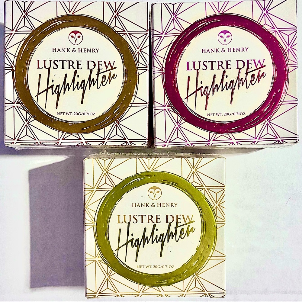 Hank And Henry Beauty Lustre Dew Highlighter Powder Face Makeup Set of 3 NEW